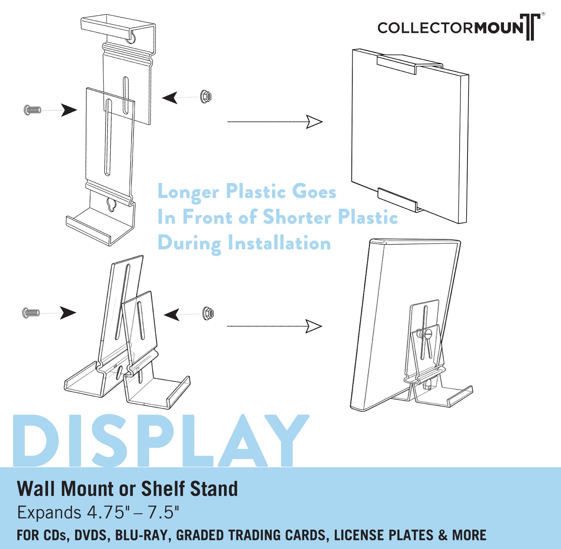 Graded PSA Trading and Sports Card Wall Mount & Shelf Stand CollectorMount Graded PSA Trading and Sports Card Wall Mount & Shelf Stand CollectorMount